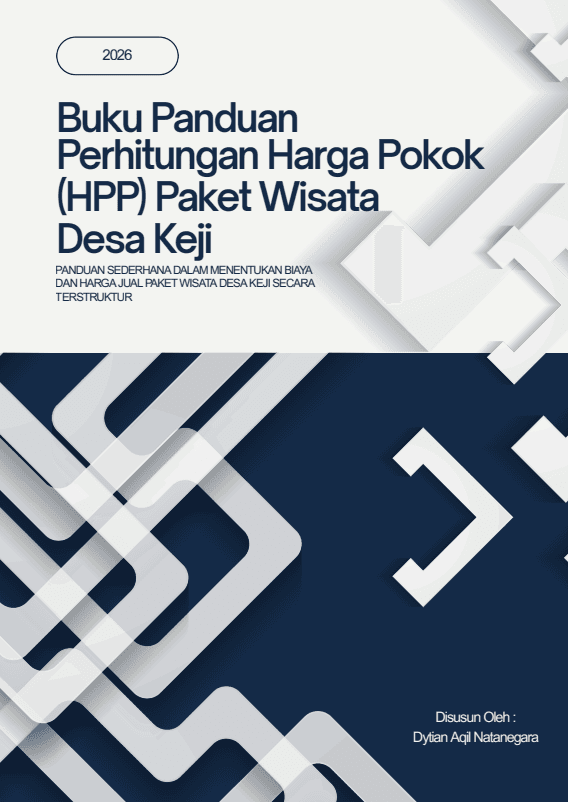 Cover Buku Panduan Perhitungan Harga Pokok HPP Paket Wisata Desa Keji